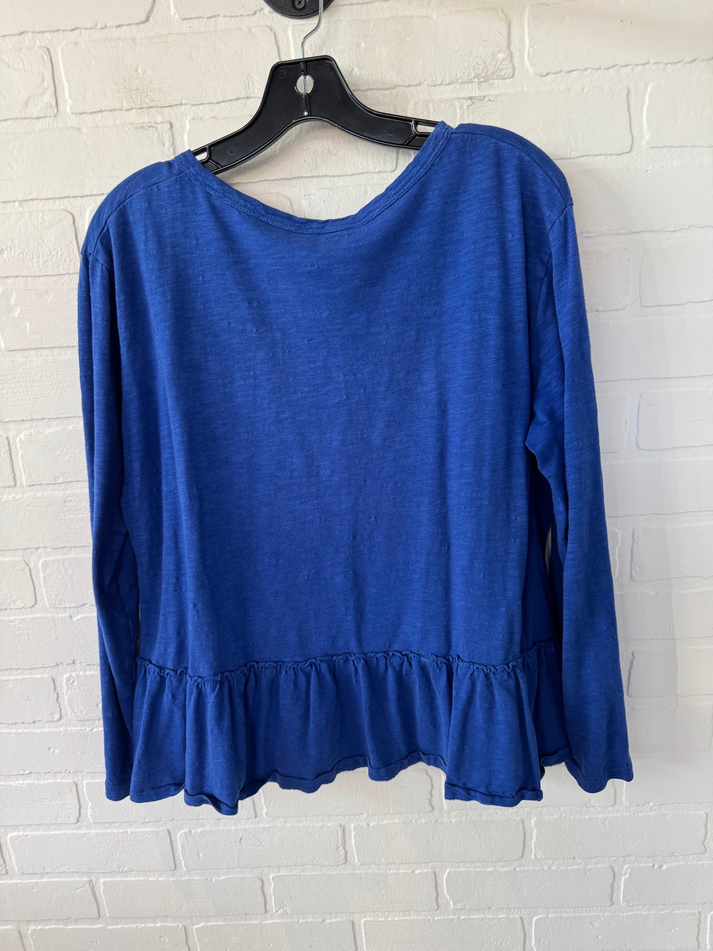 Top Long Sleeve By Caslon In Blue, Size: L