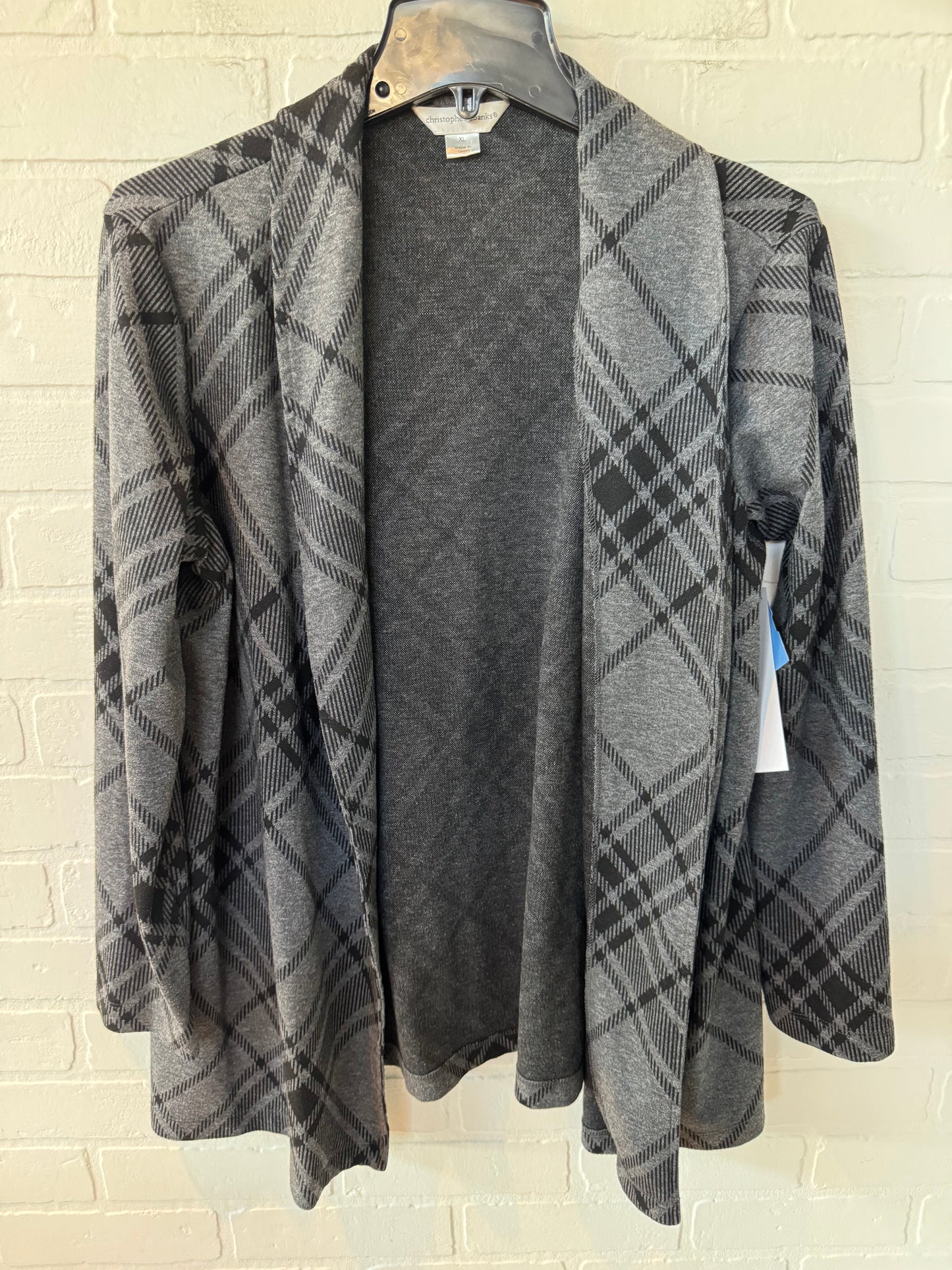 Cardigan By Christopher And Banks In Black & Grey, Size: Xl