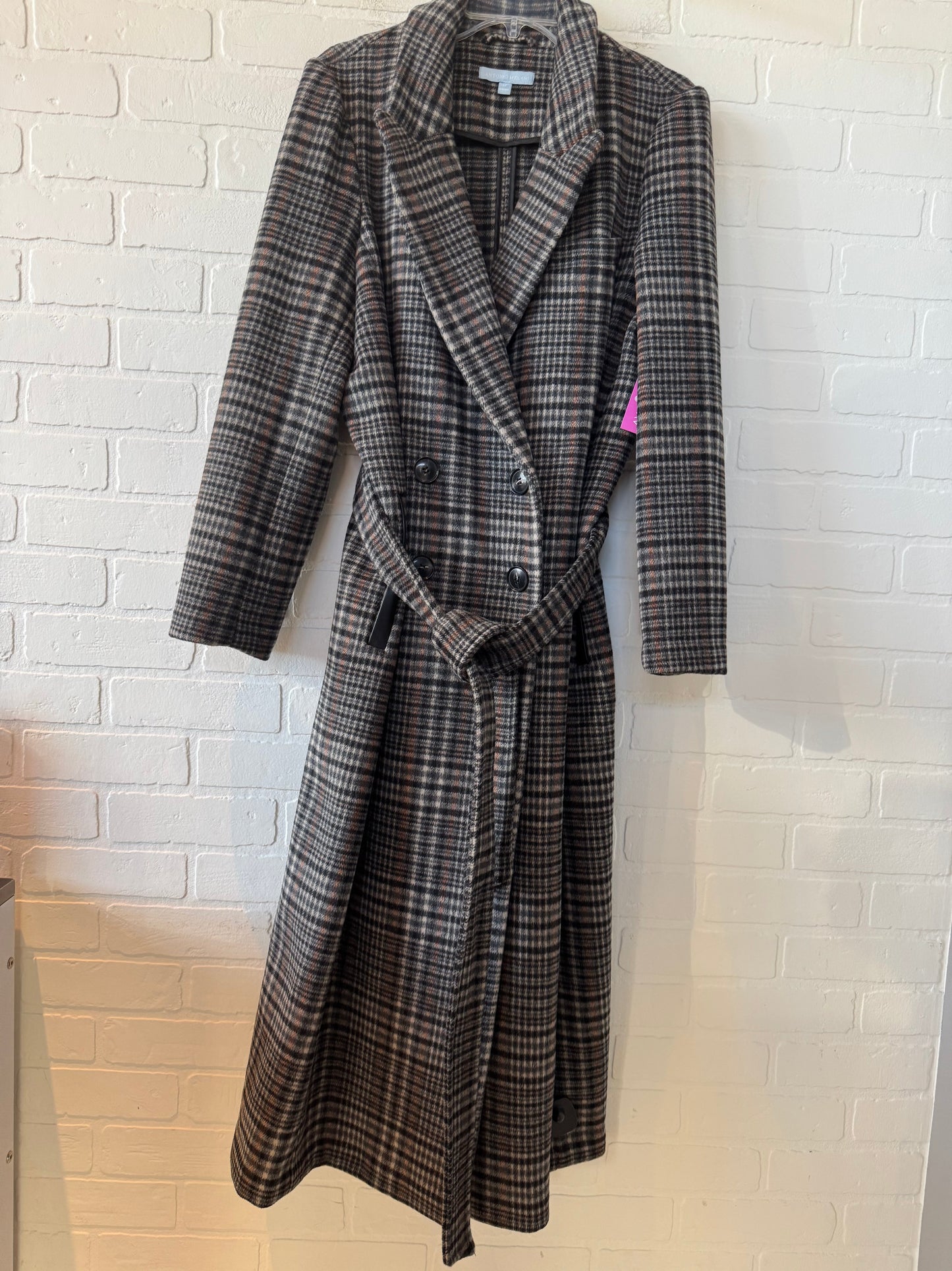 Coat Wool By Antonio Melani In Black & Grey, Size: L