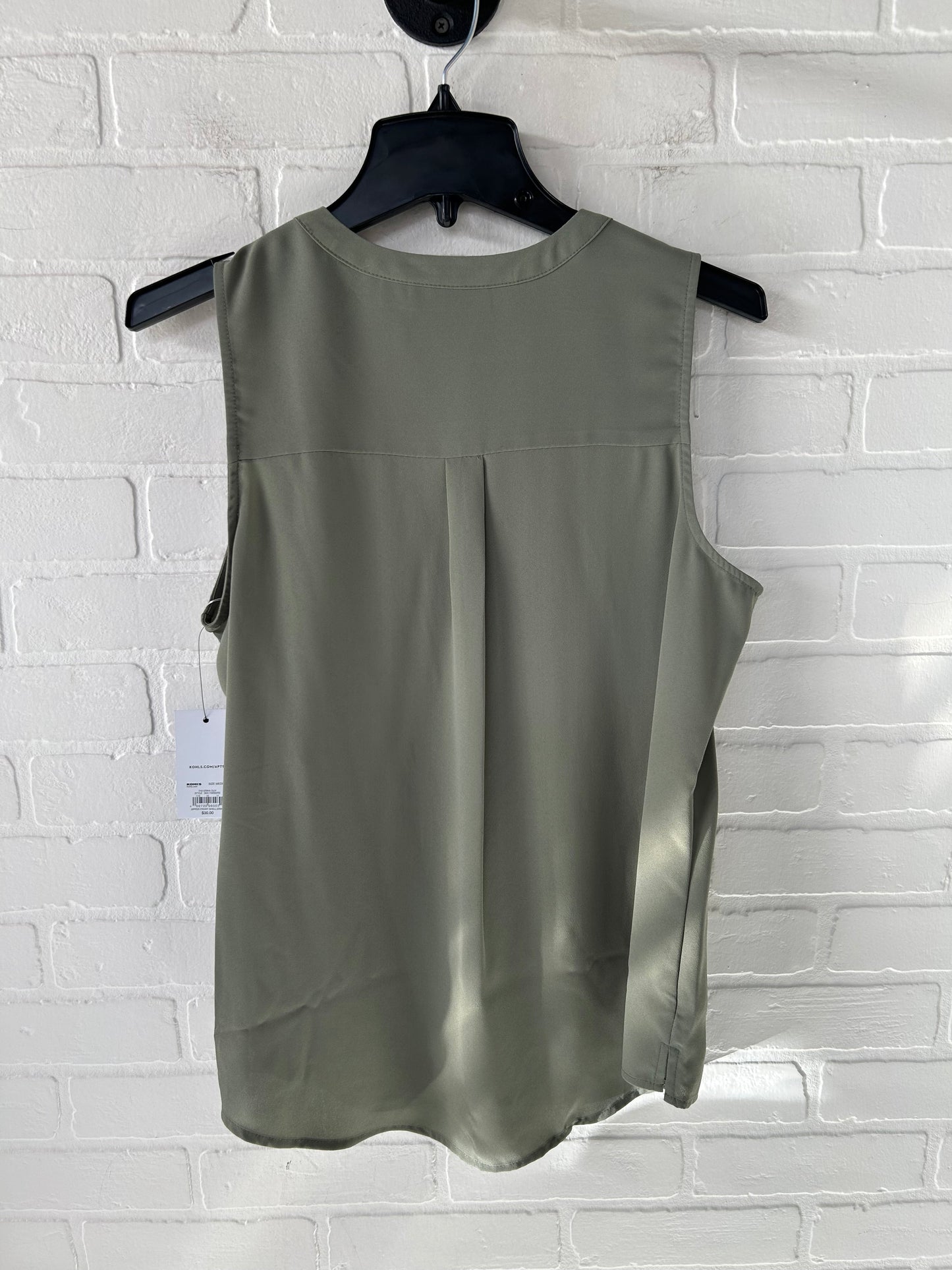 Top Sleeveless By Apt 9 In Green, Size: M