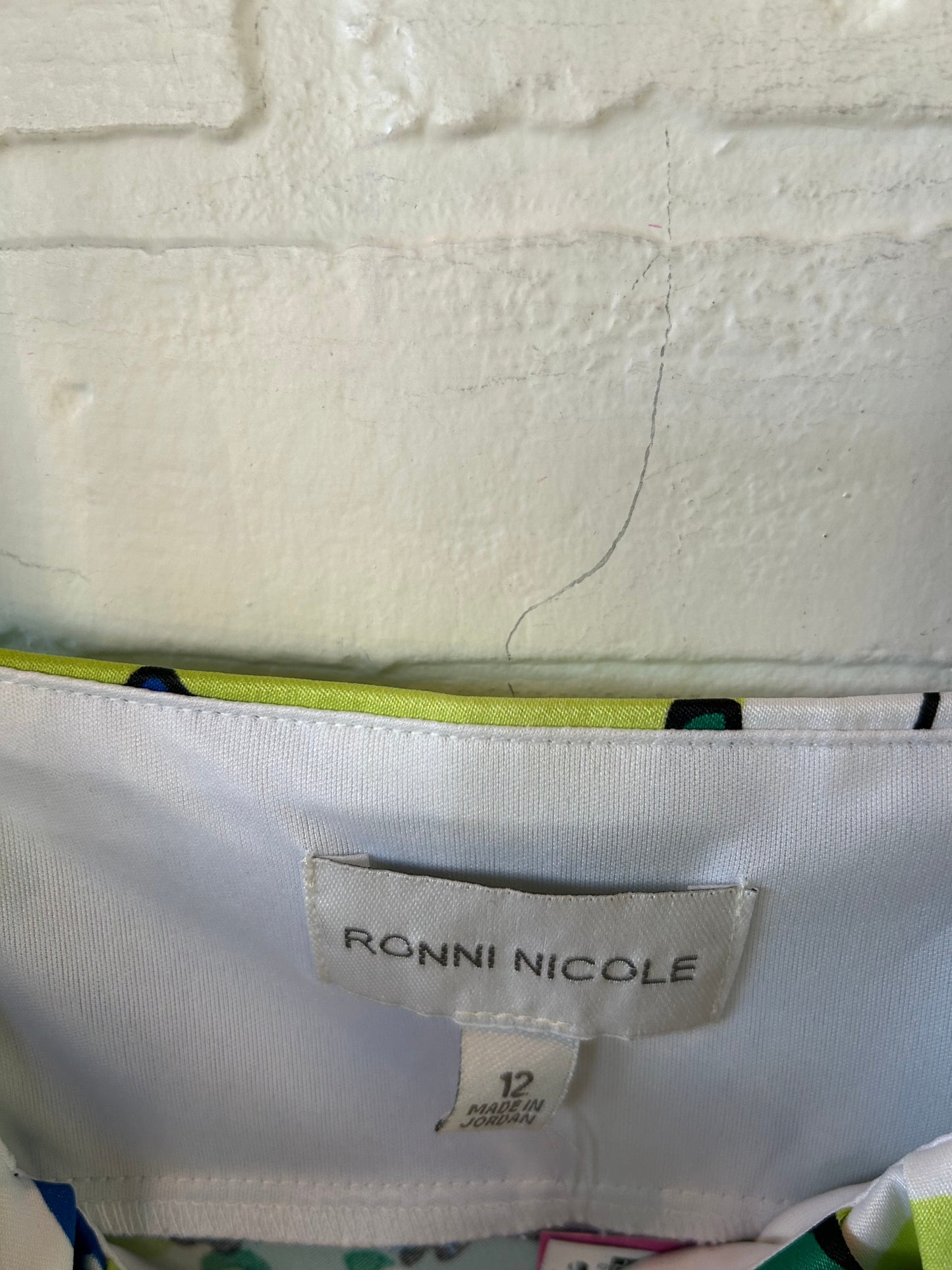 Dress Work By Ronnie Nicole In Green & White, Size: L