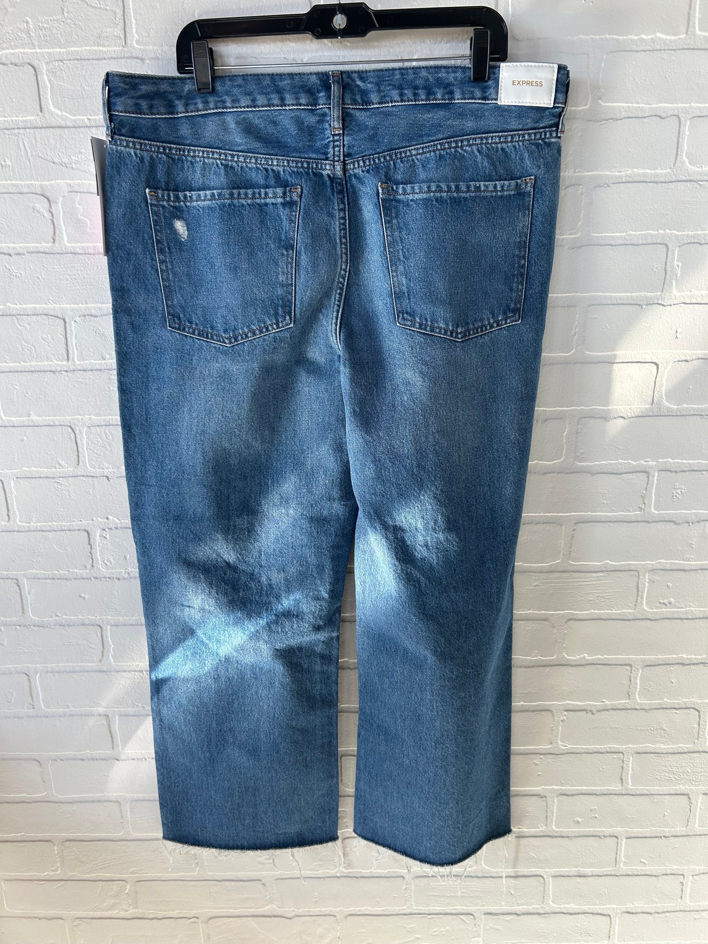 Jeans Boot Cut By Express In Blue Denim, Size: 14