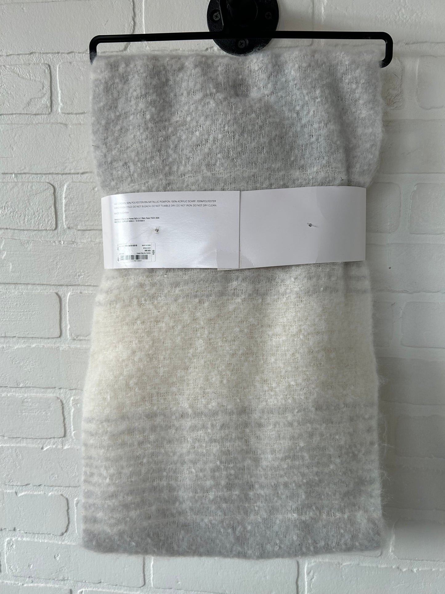 Scarf Winter By Mix It In Cream & Silver