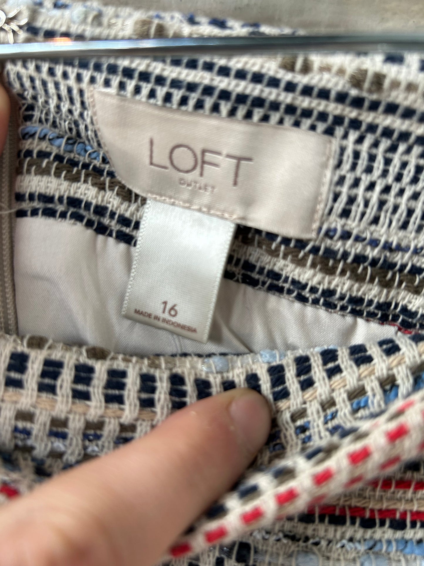 Skirt Mini & Short By Loft In Blue & Cream, Size: 16