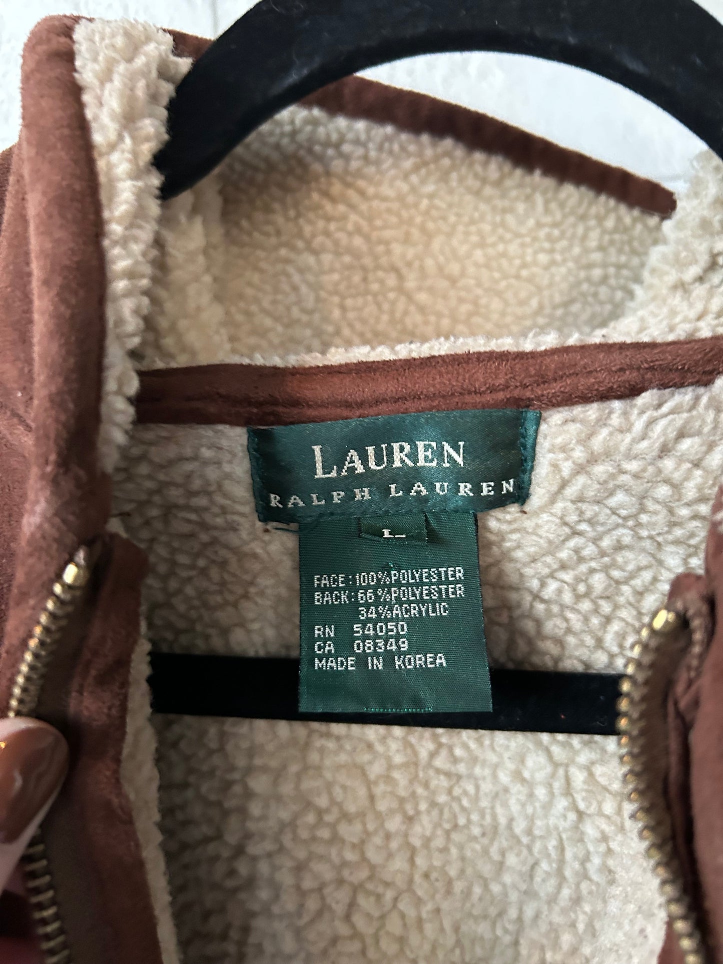 Vest Faux Fur & Sherpa By Lauren By Ralph Lauren In Brown, Size: L