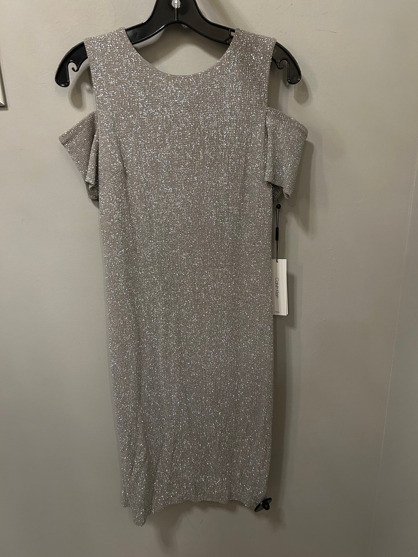 Dress Casual Midi By Calvin Klein In Silver, Size: S