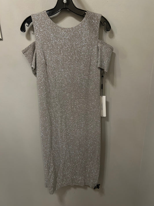 Dress Casual Midi By Calvin Klein In Silver, Size: S