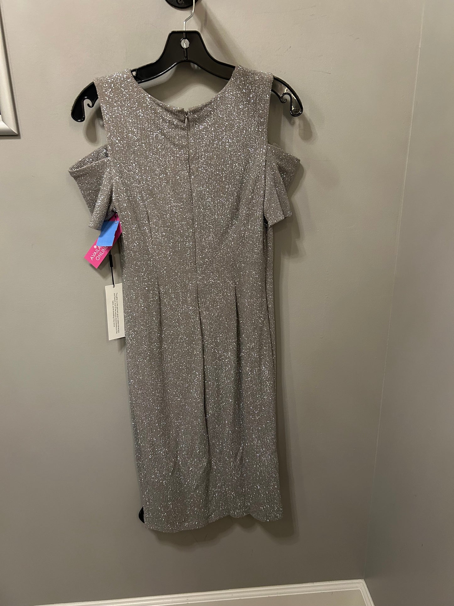 Dress Casual Midi By Calvin Klein In Silver, Size: S