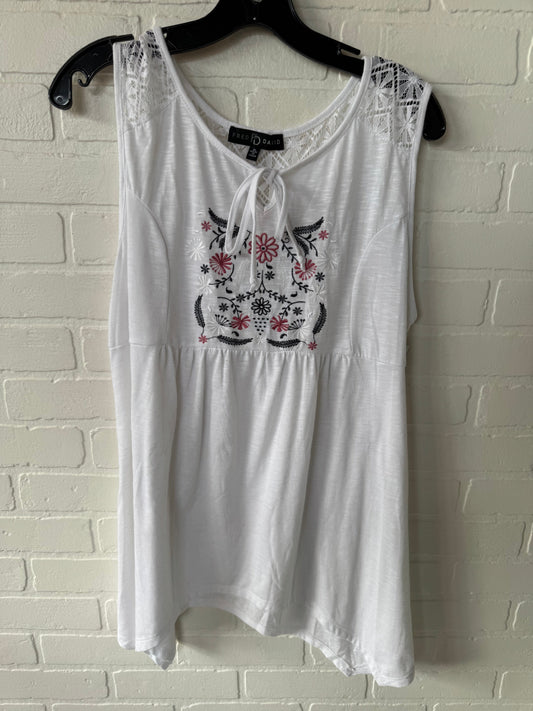 Tunic Sleeveless By Fred David In White, Size: Xl