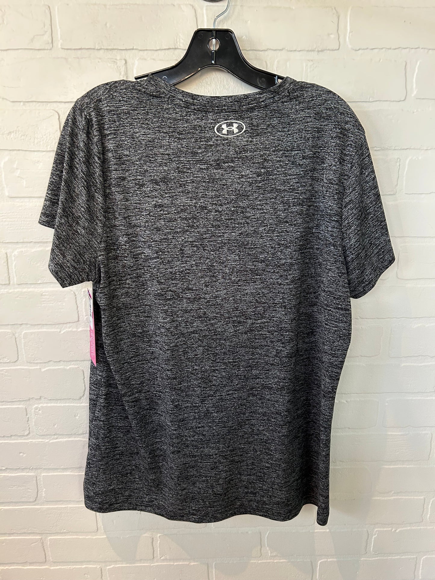 Athletic Top Short Sleeve By Under Armour In Black & Grey, Size: Xl