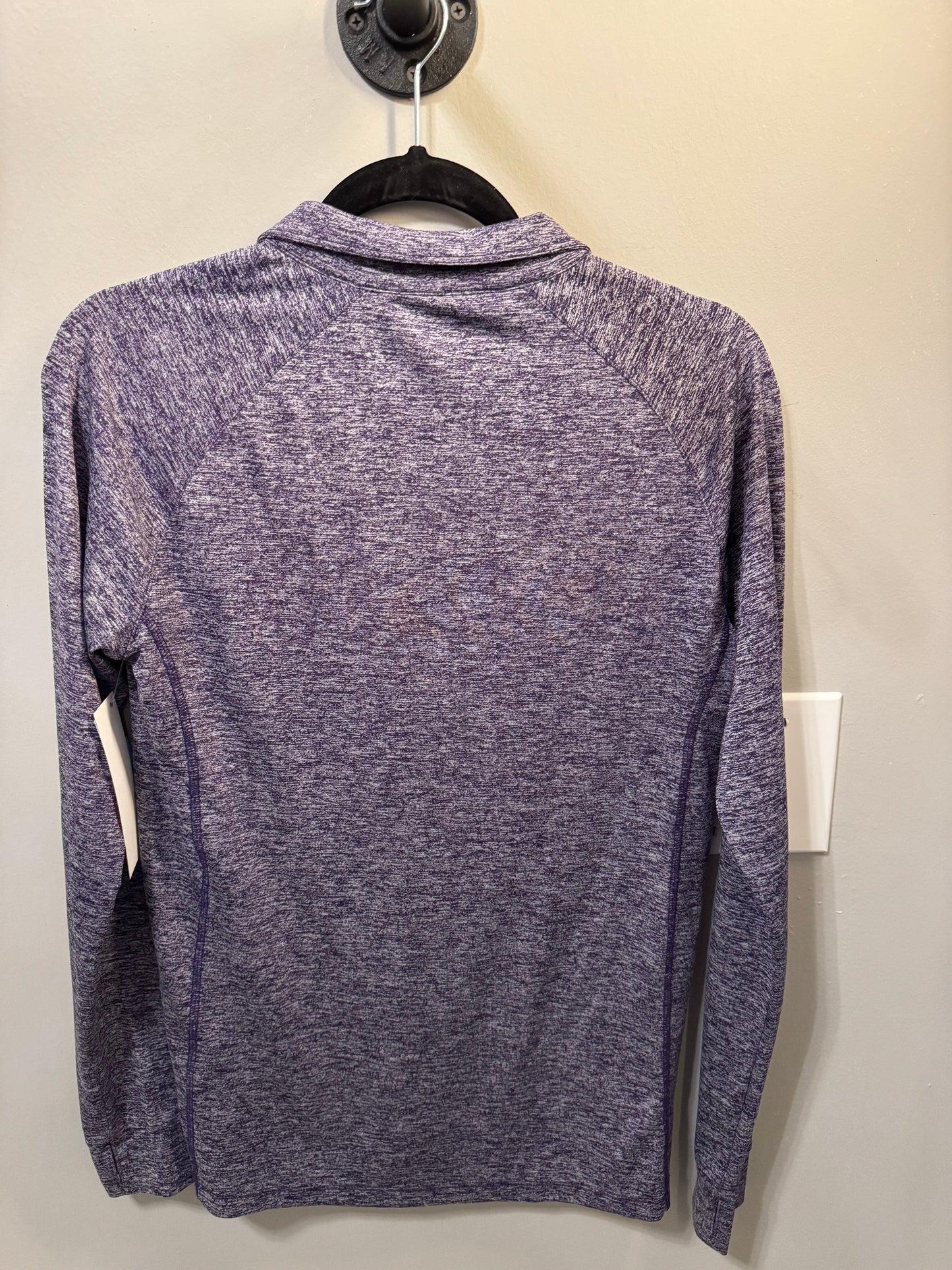 Athletic Top Long Sleeve Collar By Bcg In Purple, Size: L