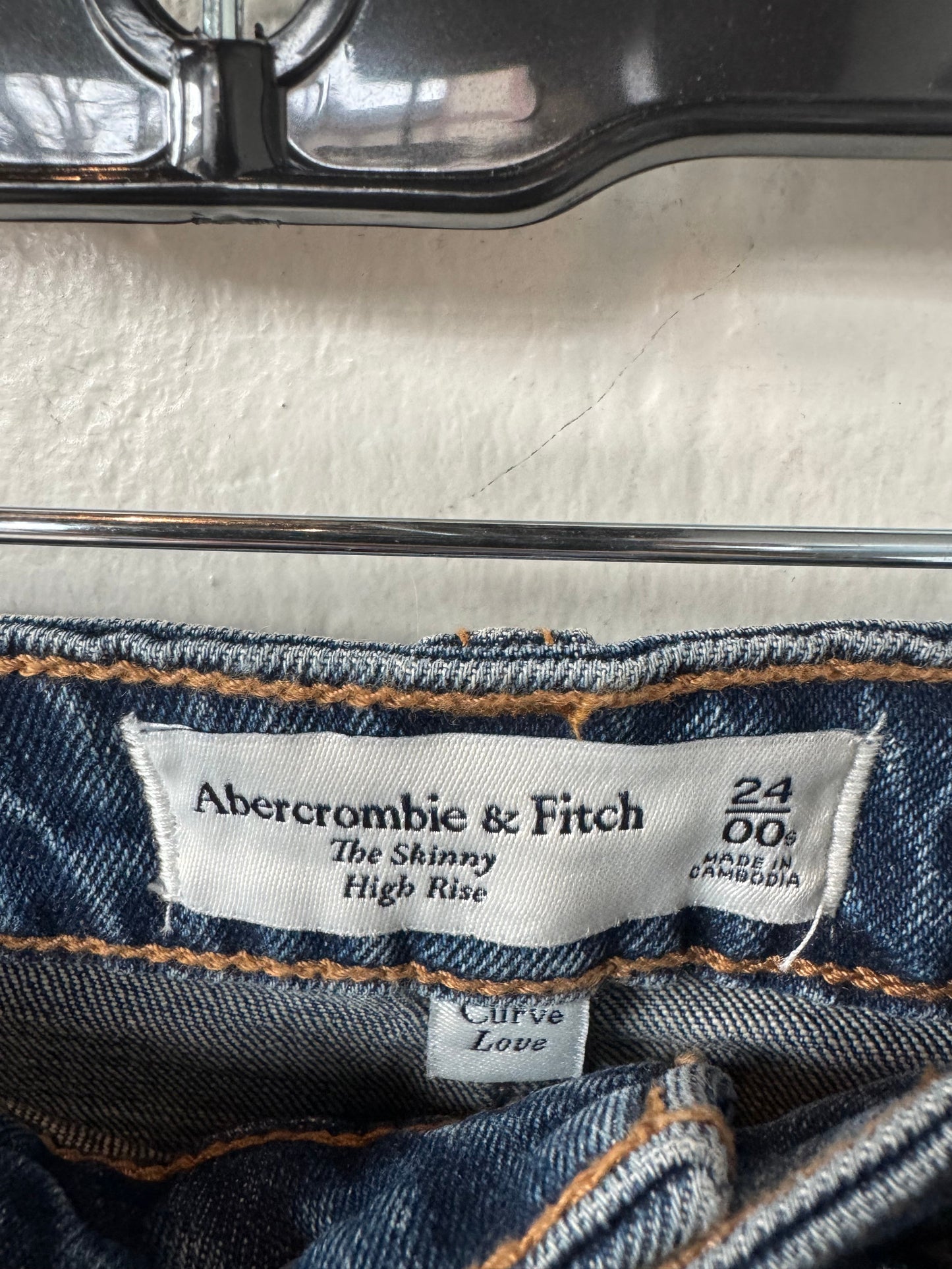 Jeans Skinny By Abercrombie And Fitch In Blue Denim, Size: 0