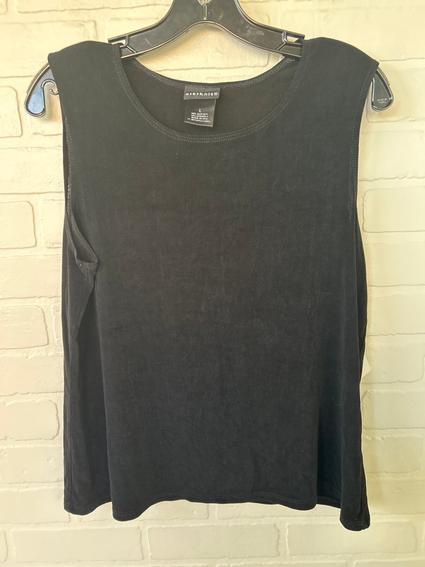 Top Sleeveless By Citiknits In Black, Size: L