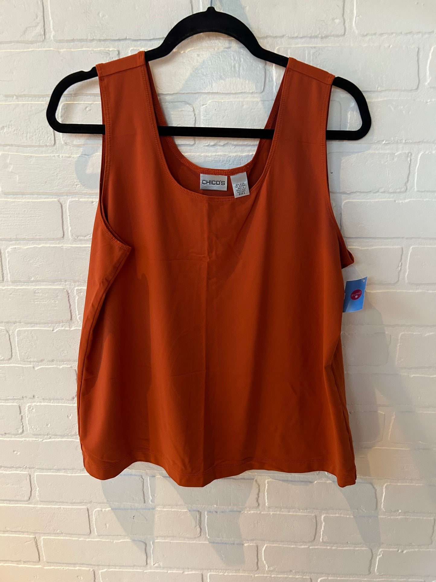 Top Sleeveless By Chicos In Orange, Size: Xl