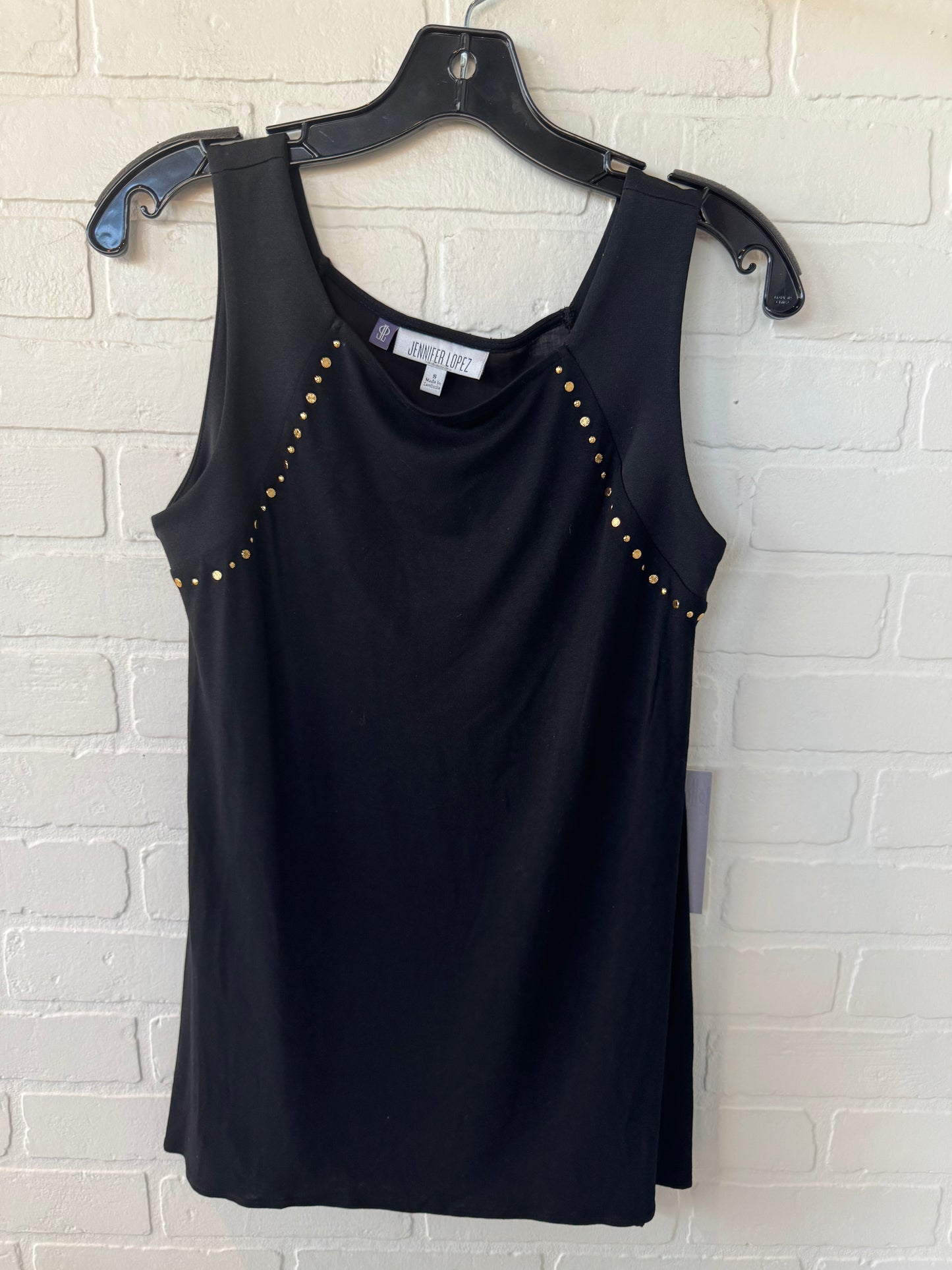 Top Sleeveless By Jennifer Lopez In Black & Gold, Size: S