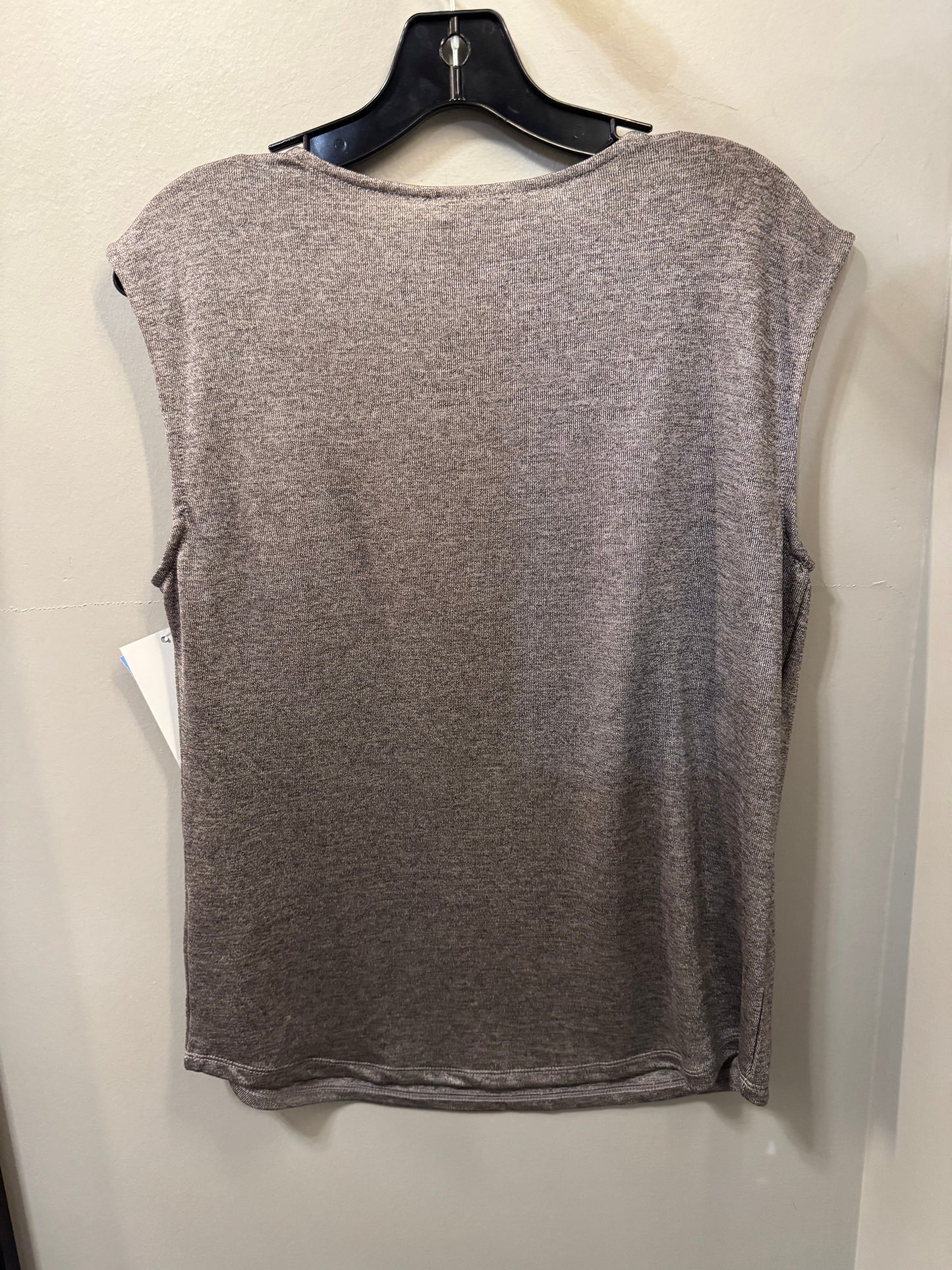 Top Sleeveless Designer By Halston In Grey & Silver, Size: S