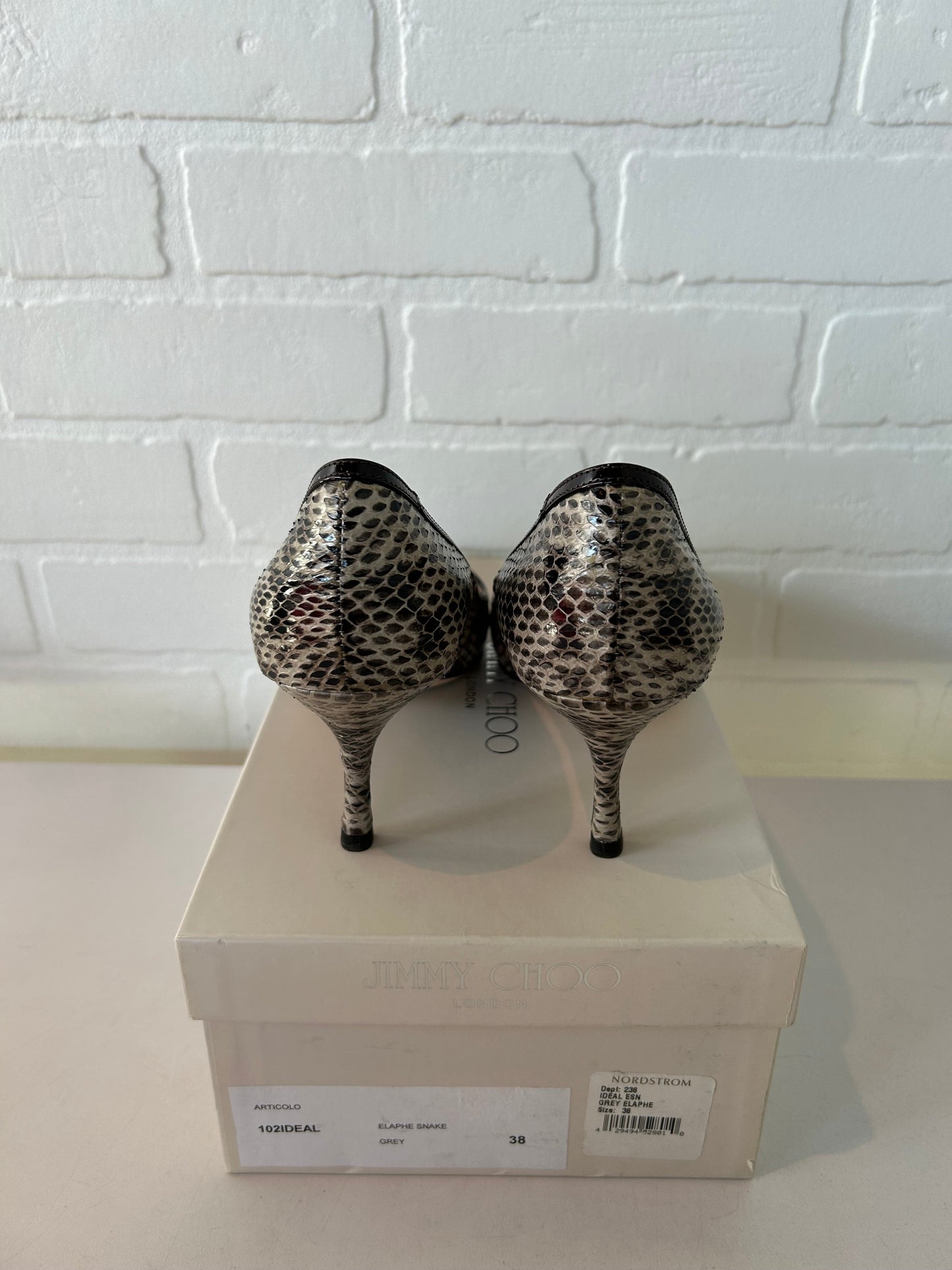 Shoes Luxury Designer By Jimmy Choo In Snakeskin Print, Size: 7.5