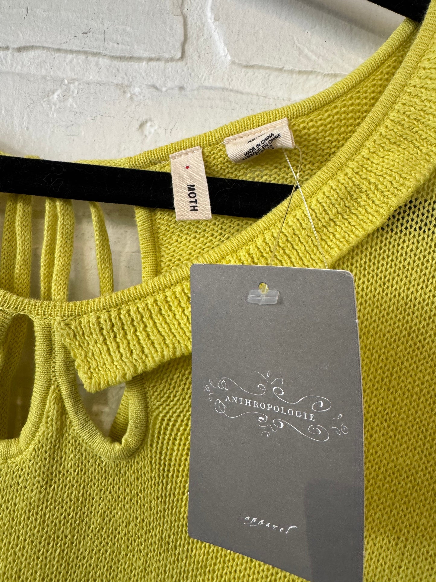 Sweater Short Sleeve By Moth In Yellow, Size: Xs