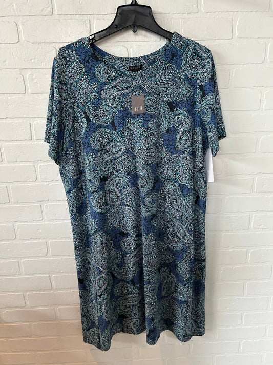 Dress Casual Midi By J. Jill In Black & Blue, Size: Xl