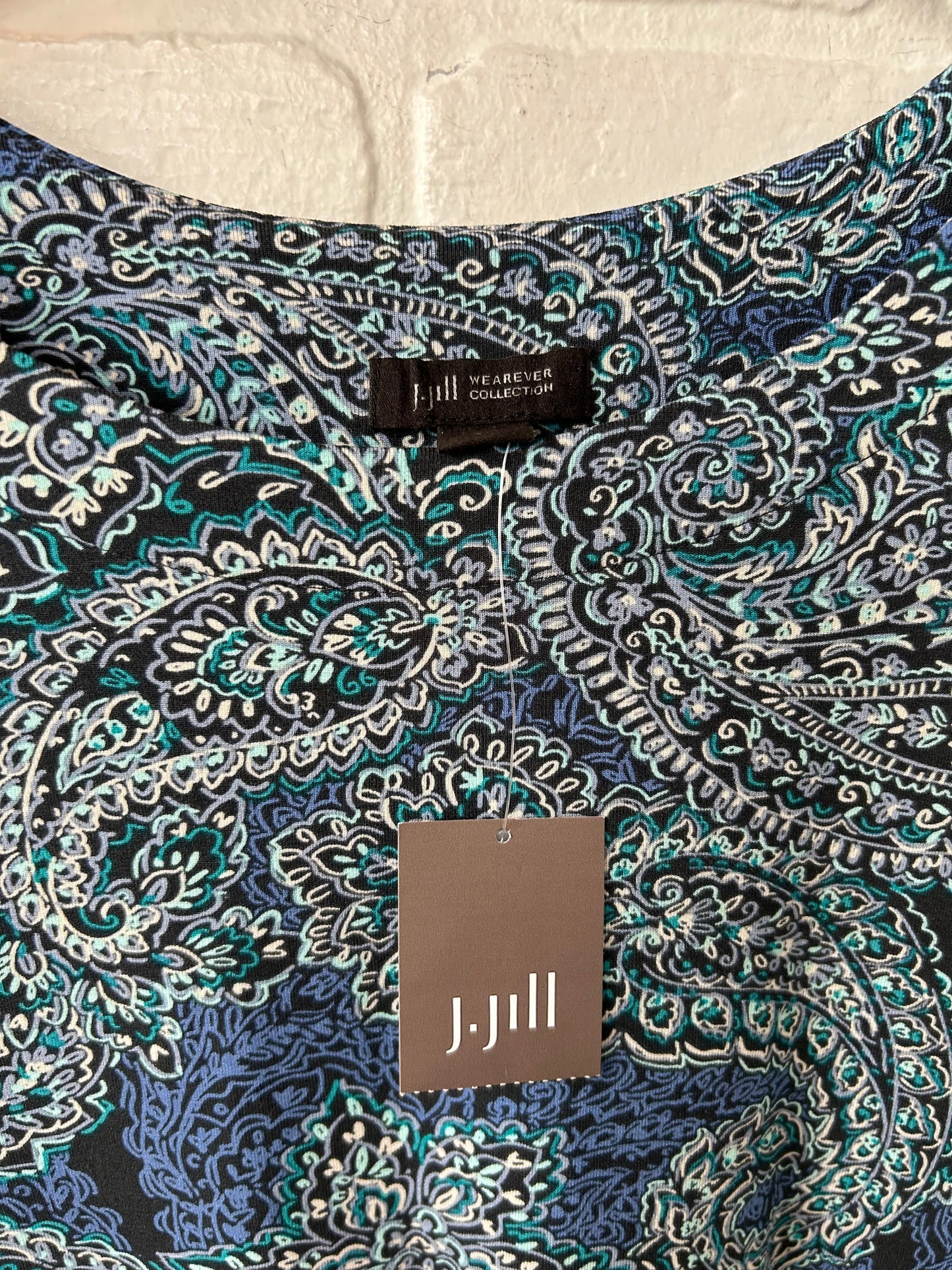 Dress Casual Midi By J. Jill In Black & Blue, Size: Xl