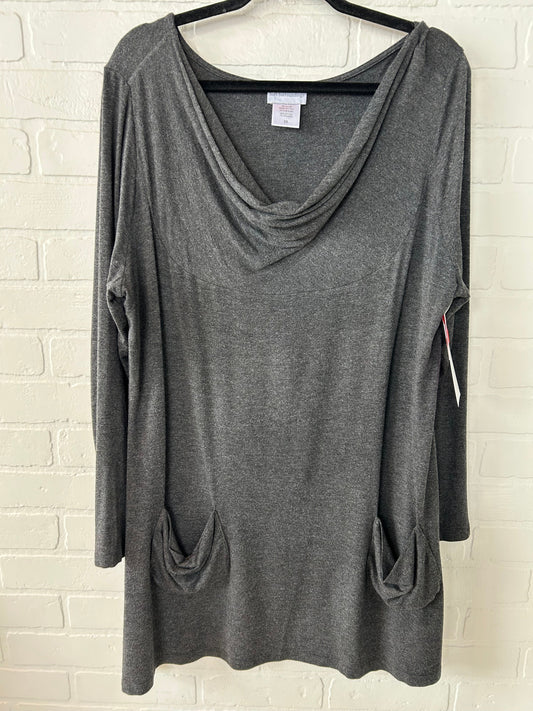 Tunic Long Sleeve By Soft Surroundings In Grey, Size: 2x