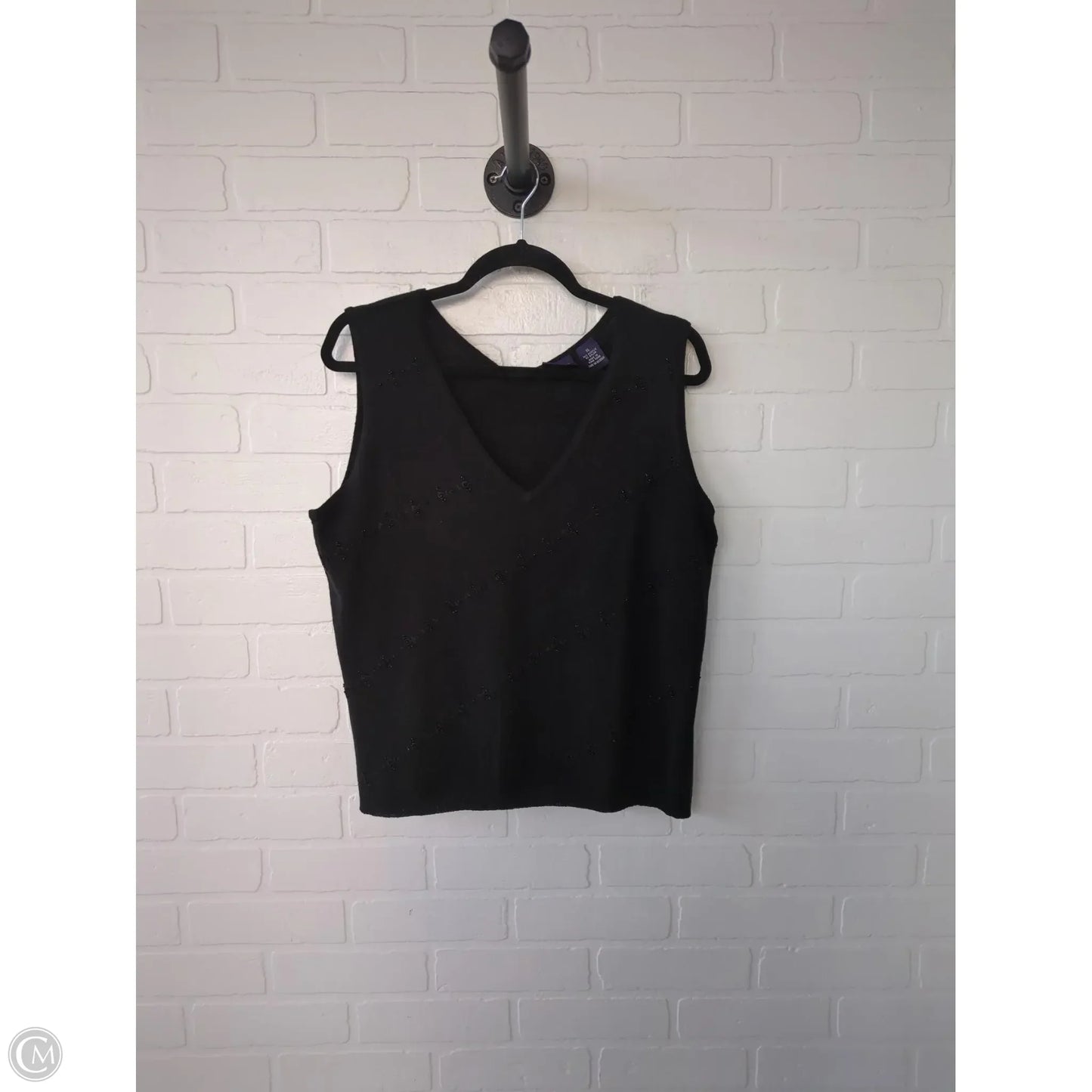 Vest Sweater By Hillard And Hanson In Black, Size: Xl
