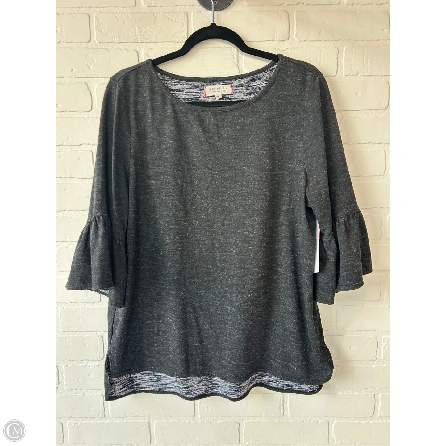 Top 3/4 Sleeve By Max Studio In Grey, Size: Xl
