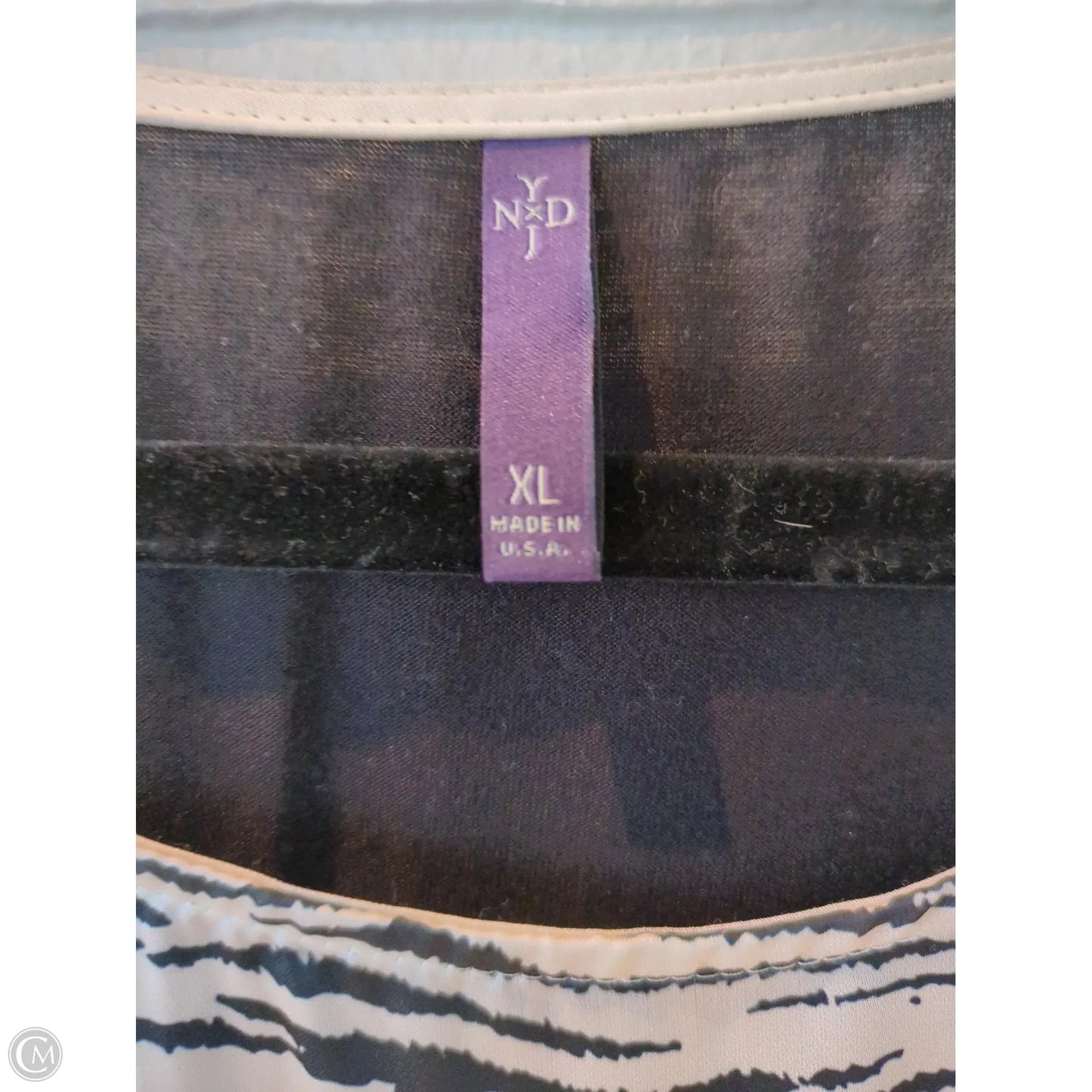 Top Long Sleeve By Not Your Daughters Jeans In Black & White, Size: Xl