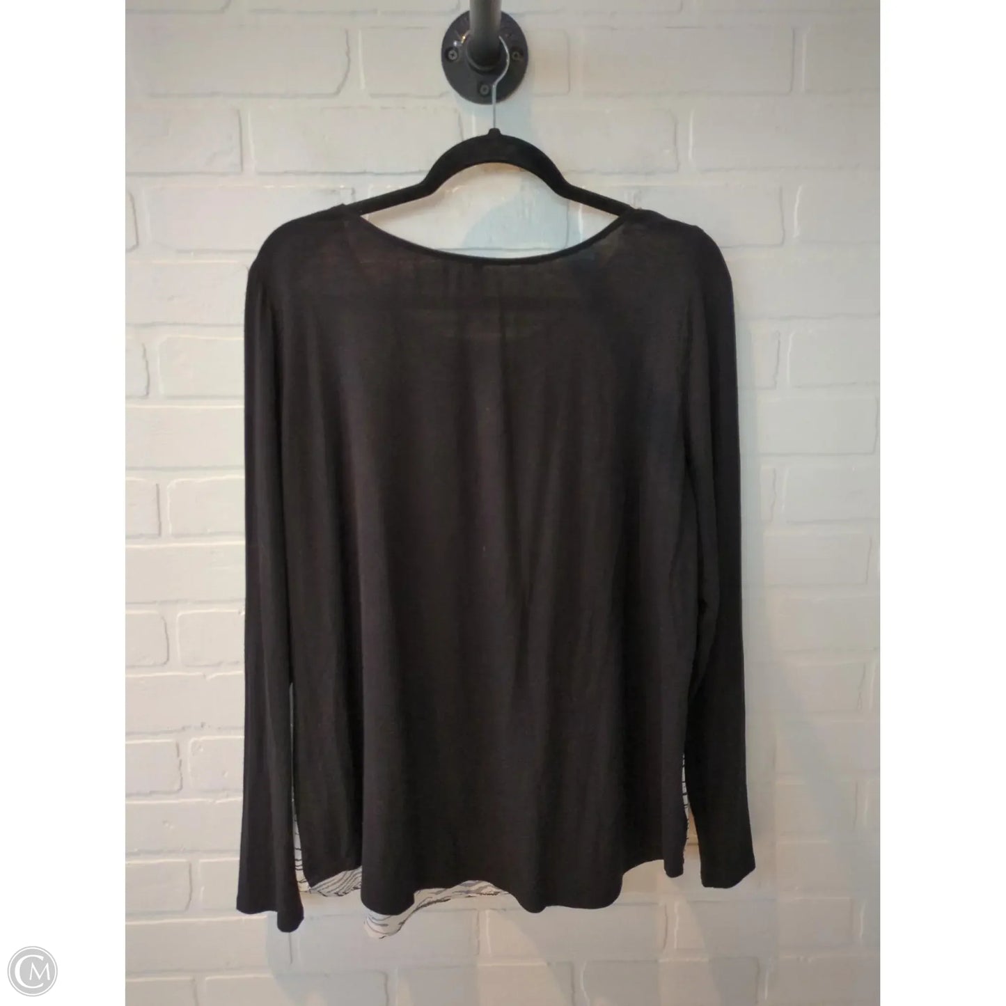 Top Long Sleeve By Not Your Daughters Jeans In Black & White, Size: Xl