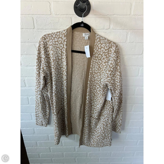Sweater Cardigan By J. Crew In Tan & White, Size: M