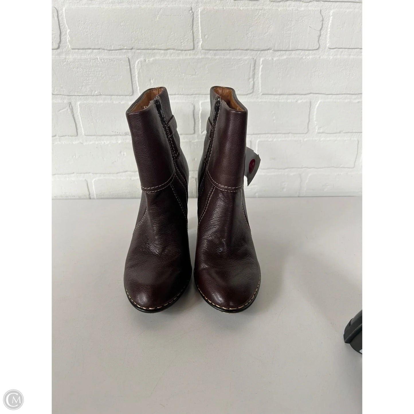 Boots Ankle Heels By Sofft In Brown, Size: 6