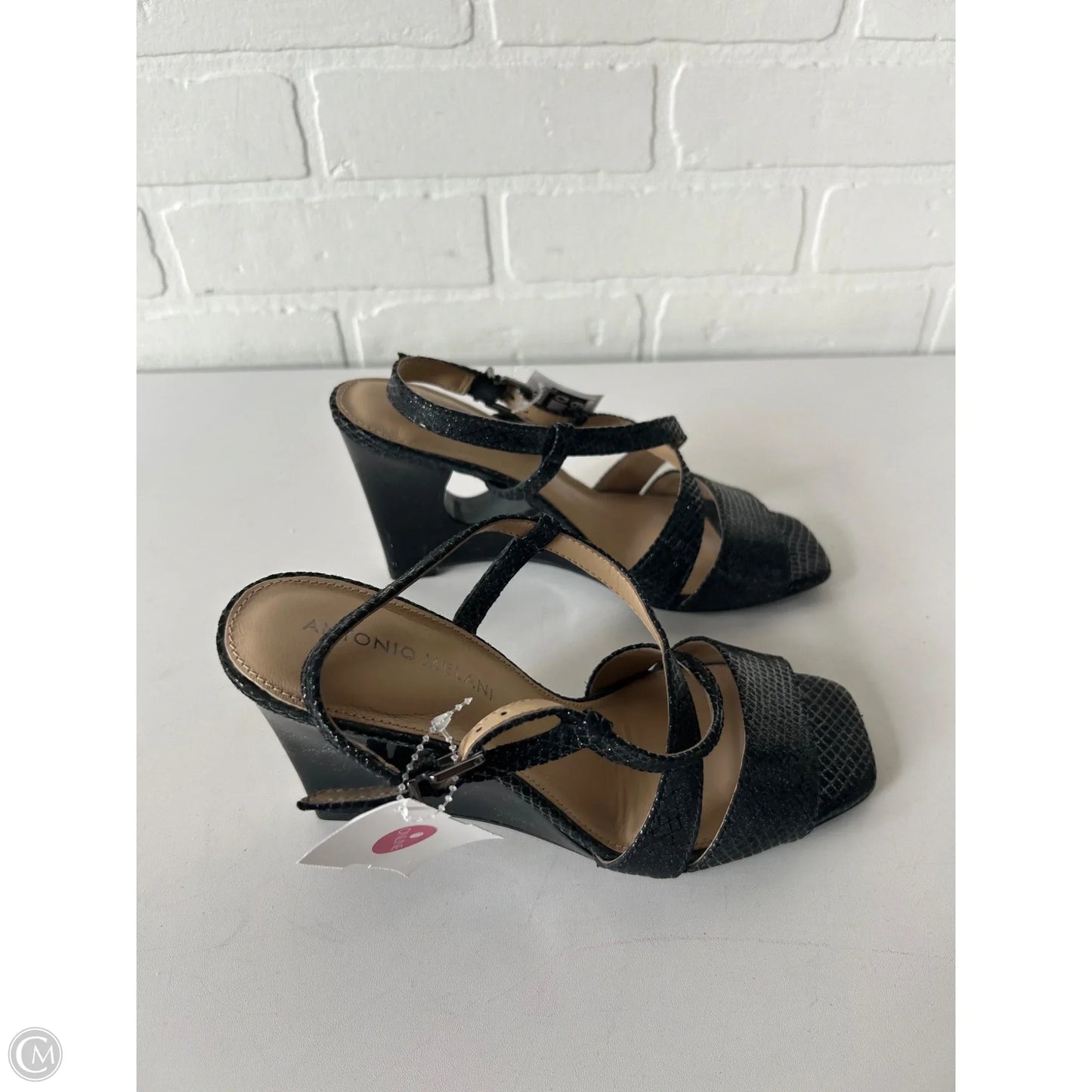 Sandals Heels Wedge By Antonio Melani In Black, Size: 6.5