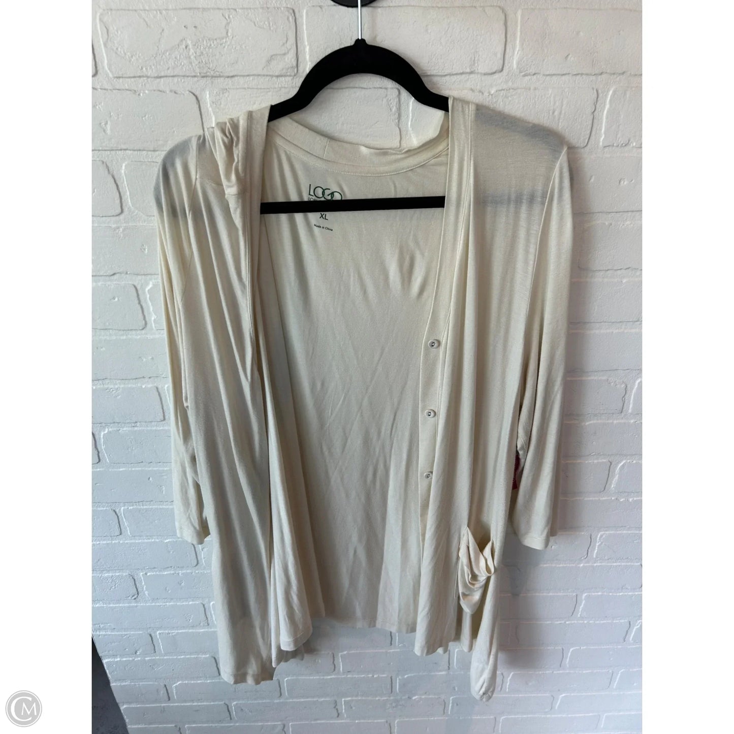 Cardigan By Logo In Cream, Size: Xl