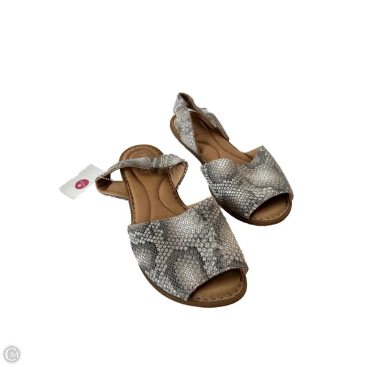 Sandals Flats By Born In Snakeskin Print, Size: 7