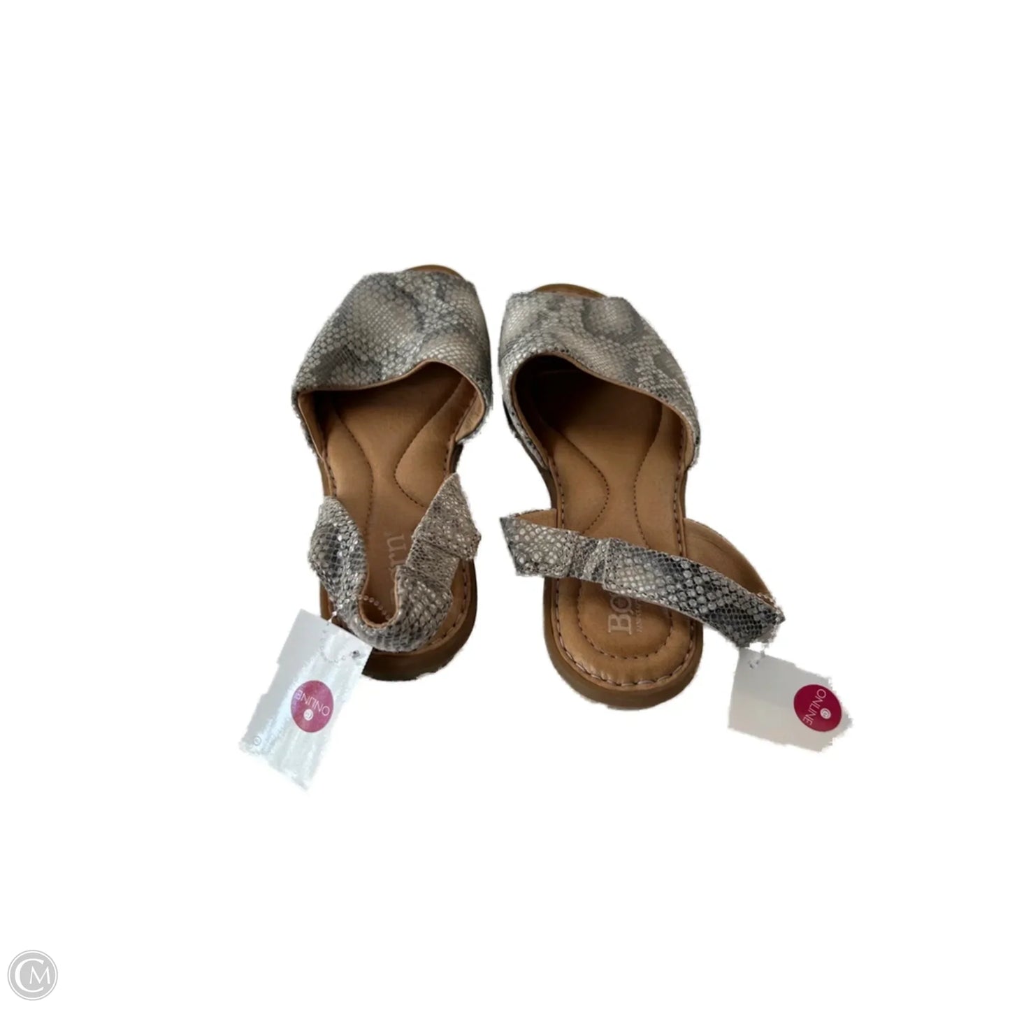 Sandals Flats By Born In Snakeskin Print, Size: 7