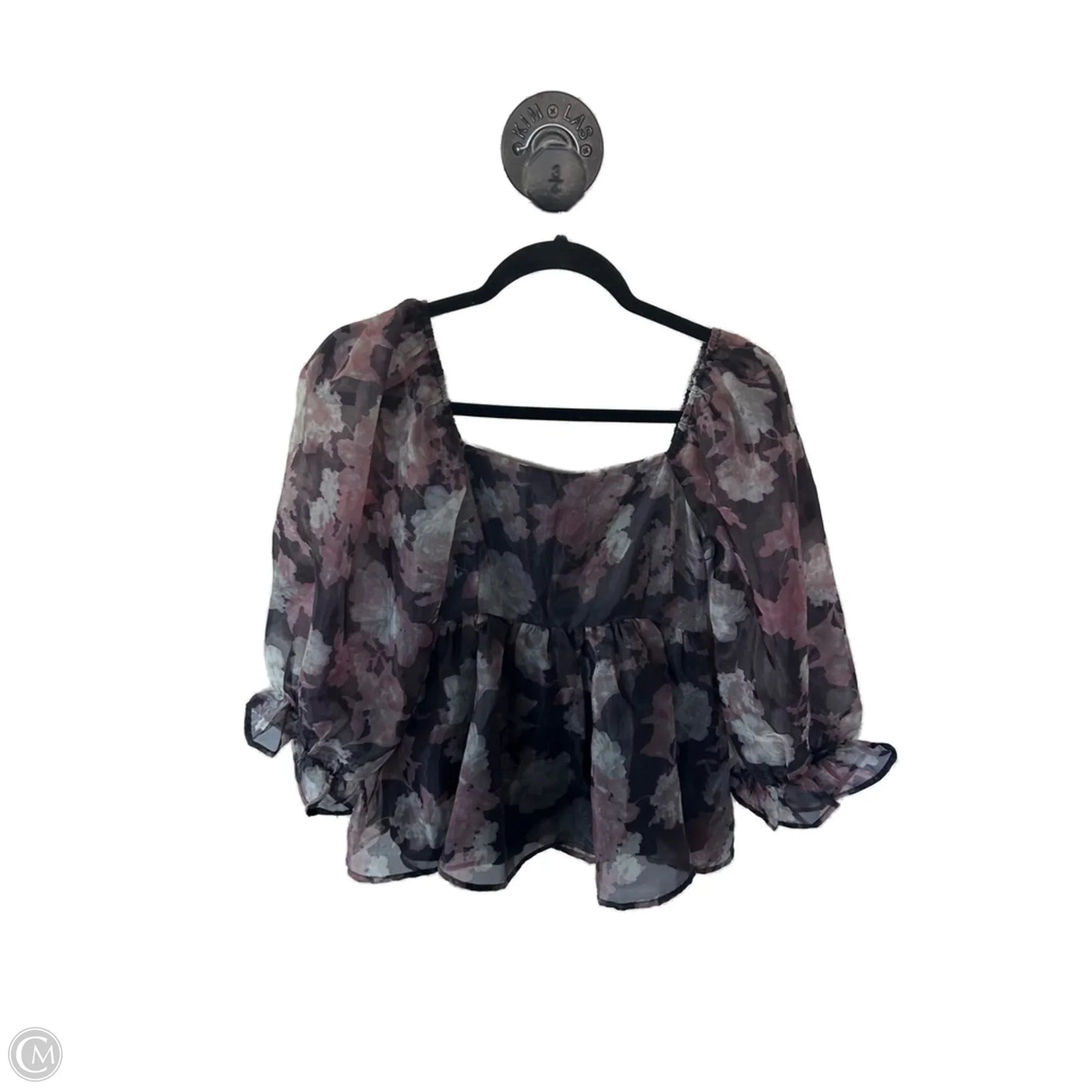 Top Short Sleeve By Entro In Grey & Pink, Size: S