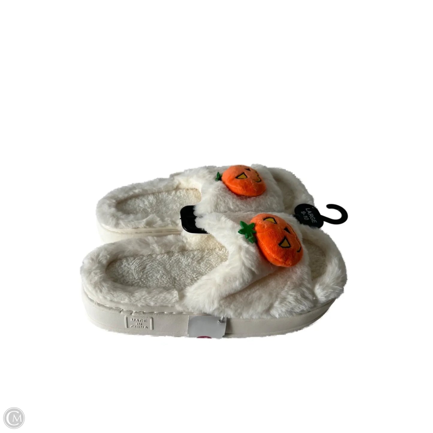 Slippers By Clothes Mentor In Orange & White