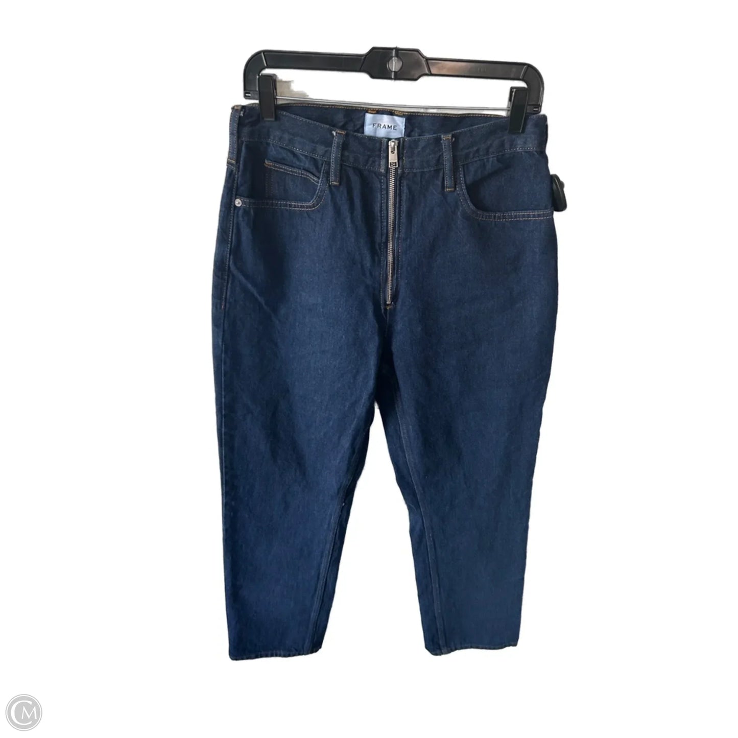 Jeans Straight By Frame In Blue Denim, Size: 10