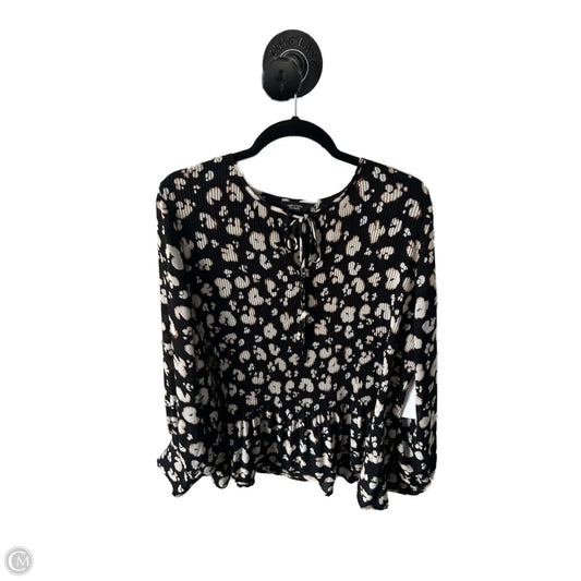 Top Long Sleeve By Simply Vera In Black & Brown, Size: Xxl