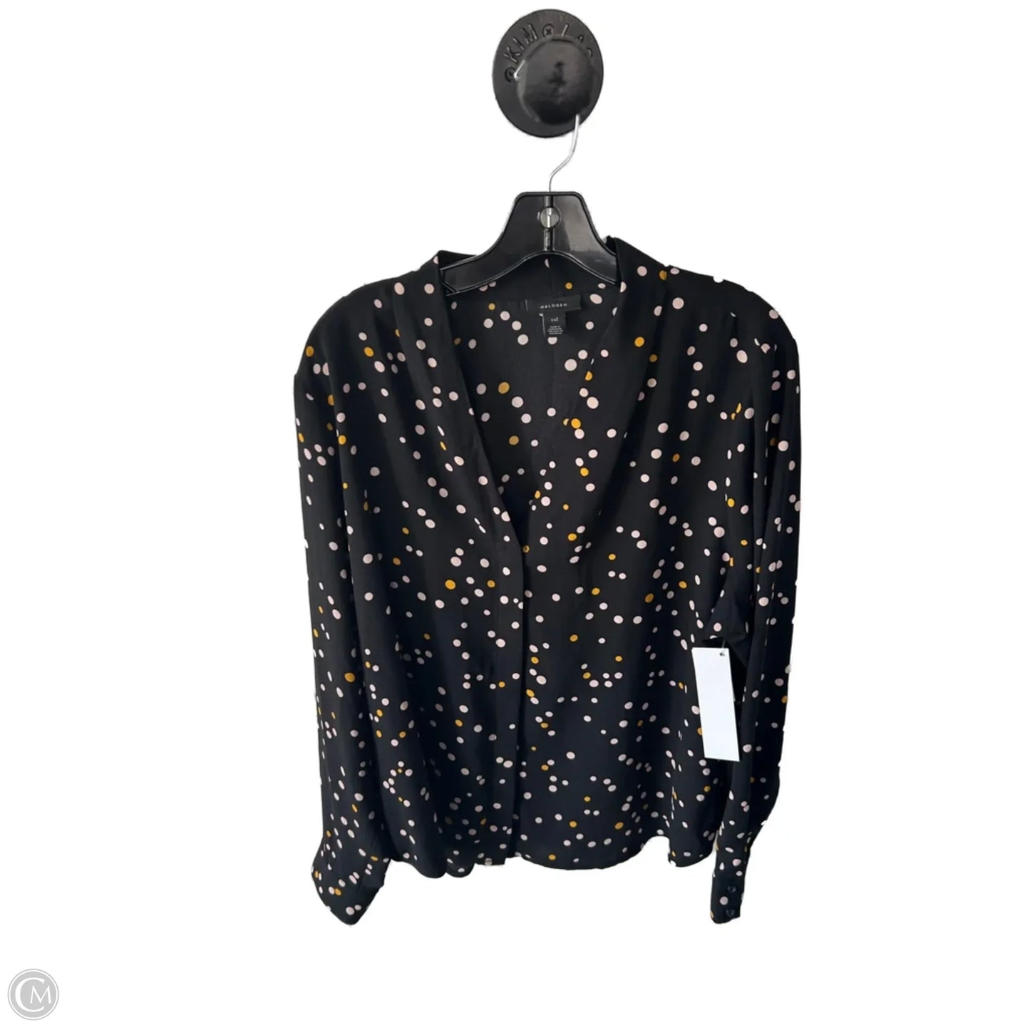 Top Long Sleeve By Halogen In Black & Pink, Size: Xxl