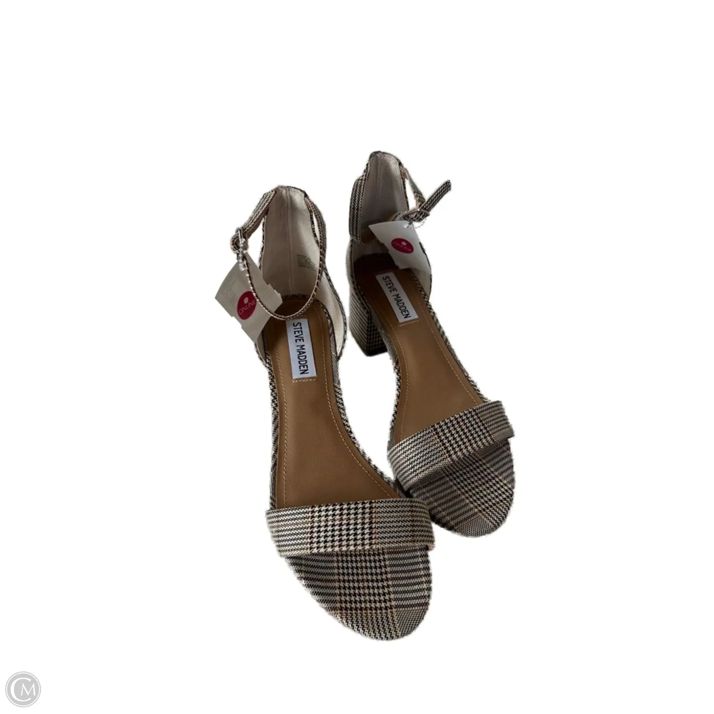 Sandals Heels Block By Steve Madden In Brown & Green, Size: 8