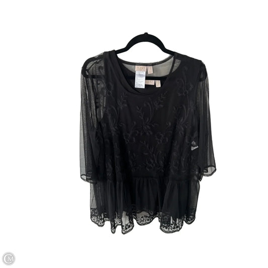 Top 2pc Long Sleeve By Logo In Black, Size: 2x