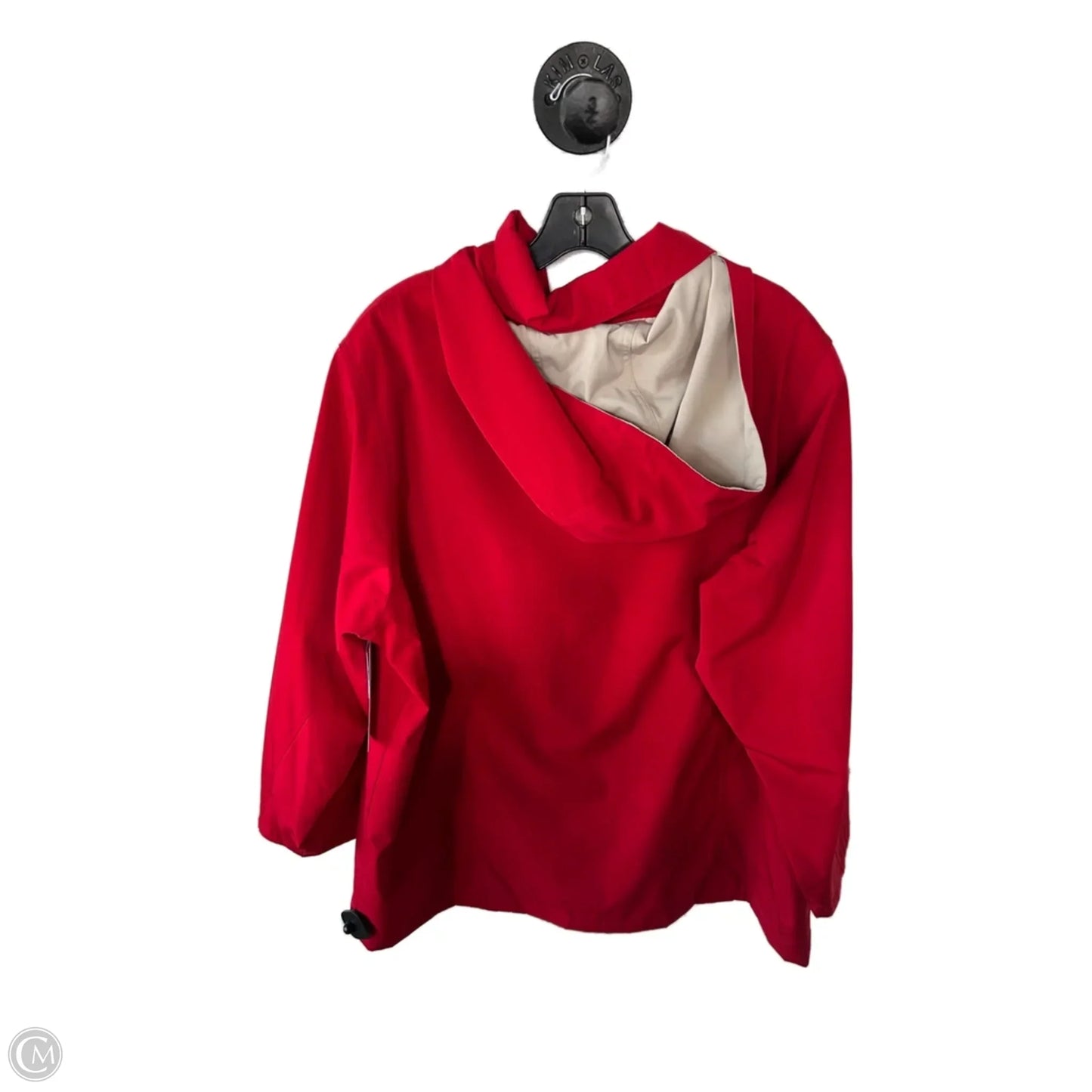 Jacket Windbreaker By Liz Claiborne In Red & Tan, Size: 2x