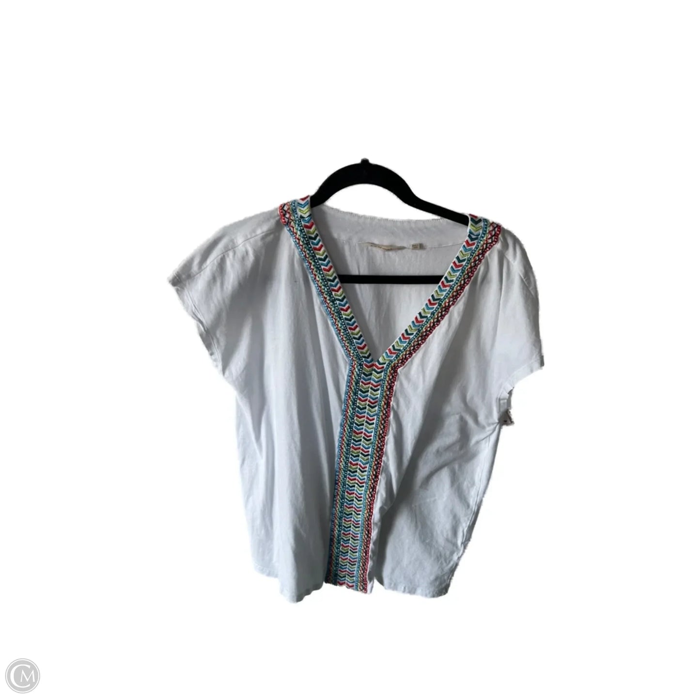 Top Sleeveless By Soft Surroundings In Blue & White, Size: L