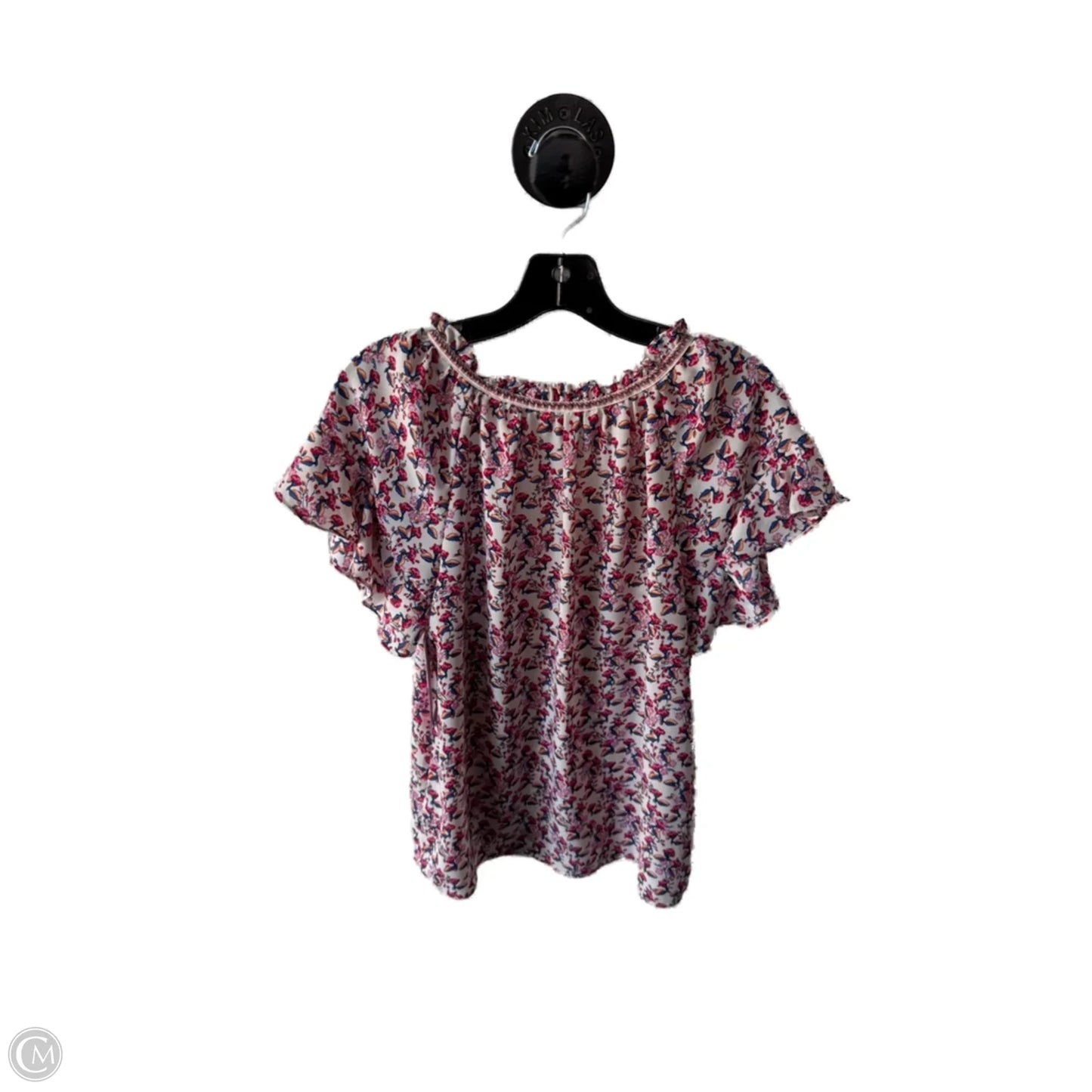 Top Short Sleeve By Max Studio In Cream & Red, Size: M