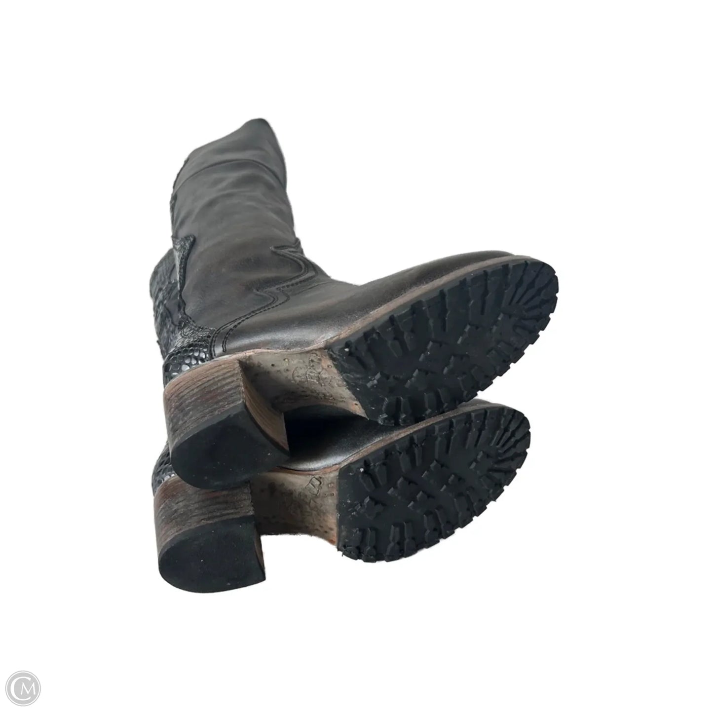 Boots Knee Heels By Freebird In Brown, Size: 7