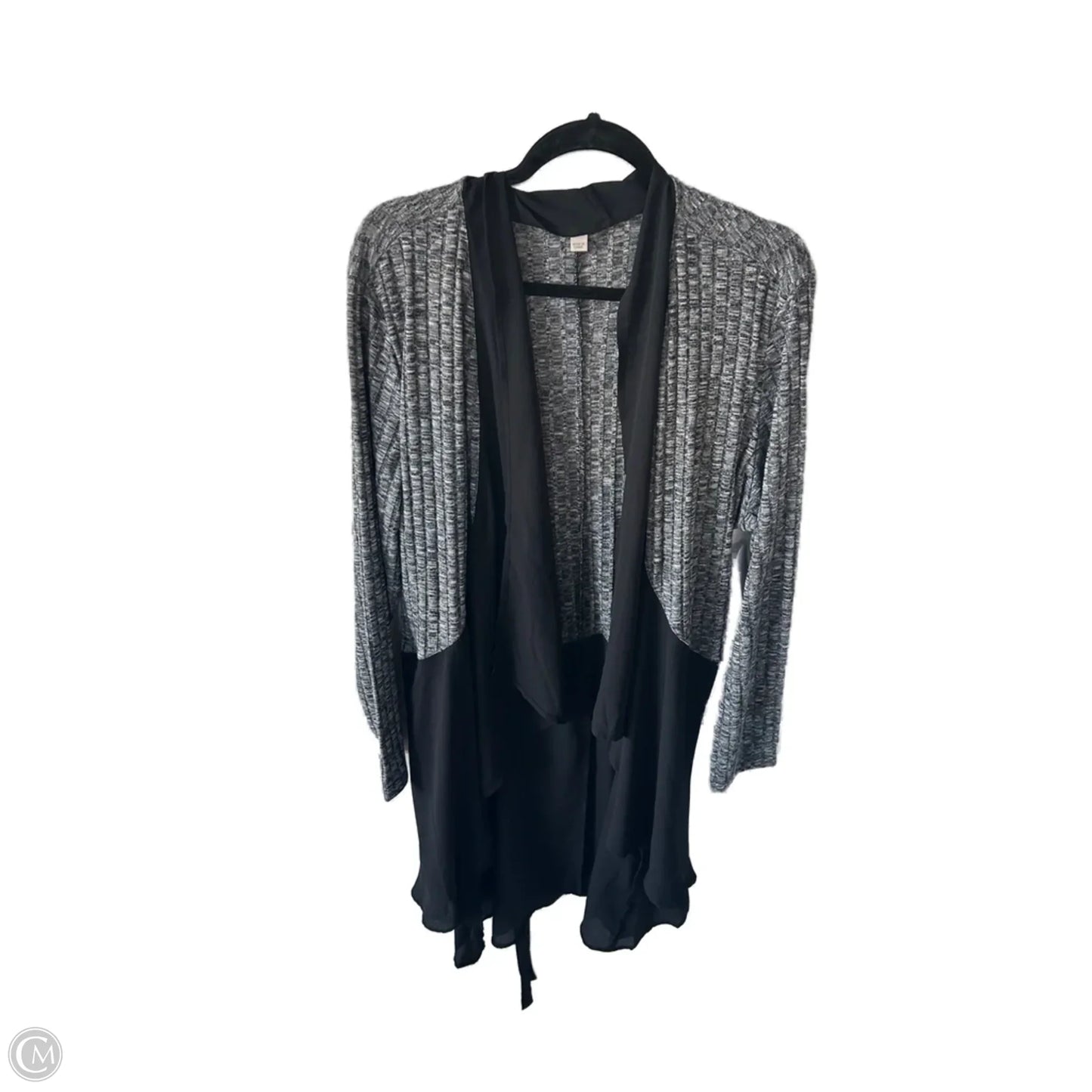 Sweater Cardigan By Logo In Black & White, Size: Xl