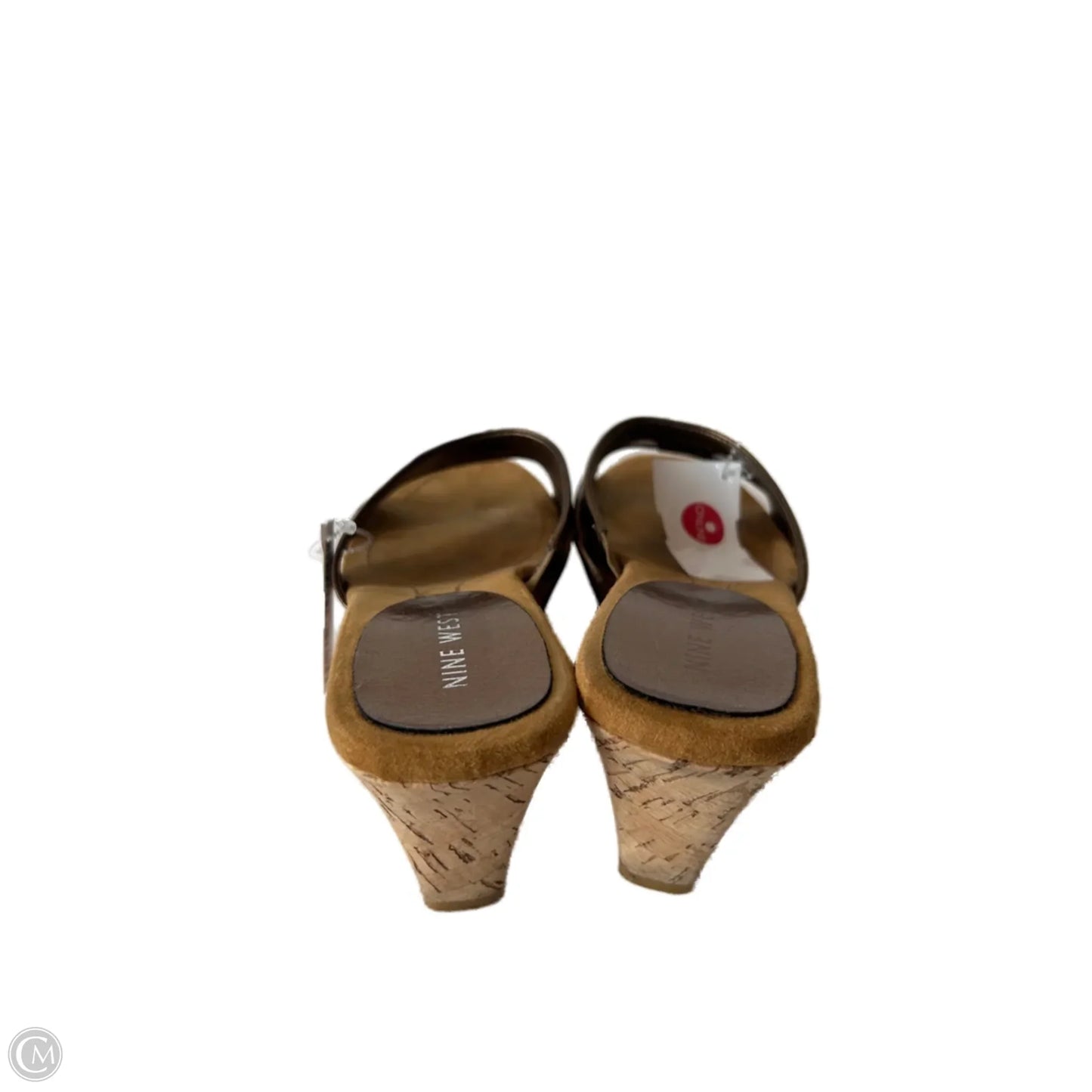 Sandals Heels Wedge By Nine West In Gold, Size: 7.5