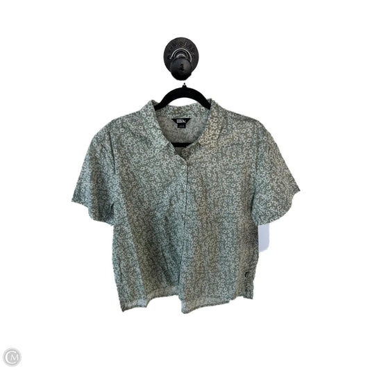 Top Short Sleeve By Eddie Bauer In Green & White, Size: L