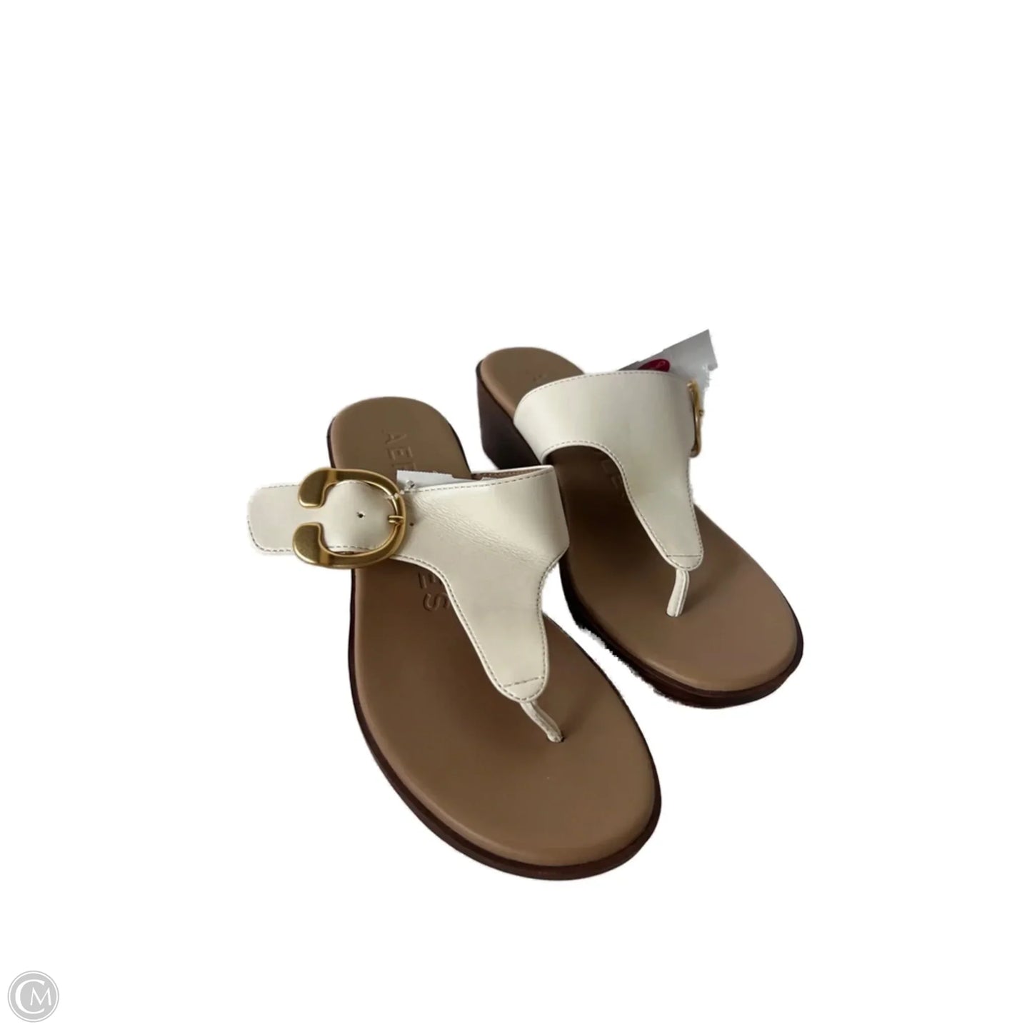 Sandals Heels Wedge By Aerosoles In Cream & Tan, Size: 7